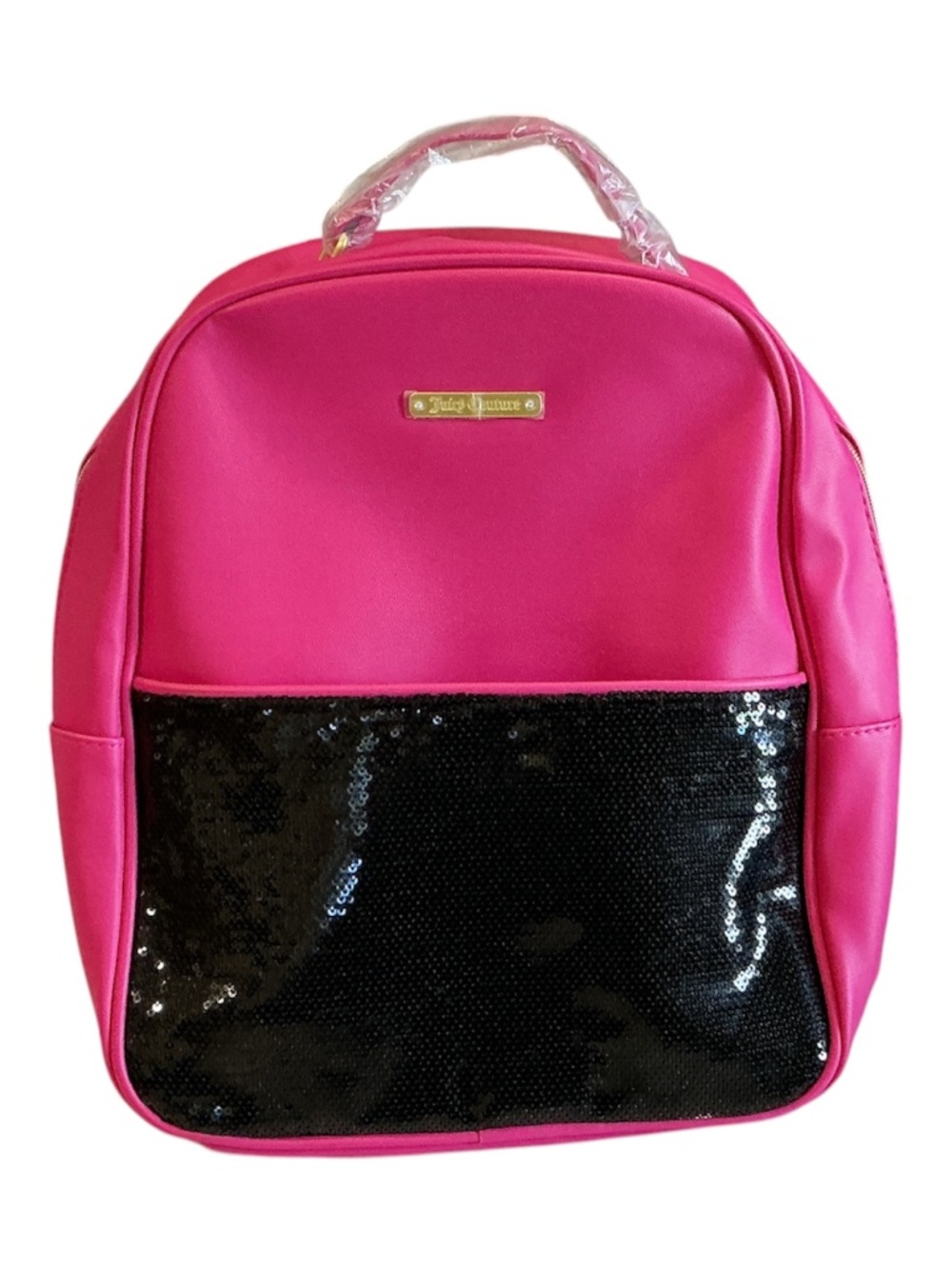 Juicy Couture Hot Pink Backpack Black Sequin NWOT